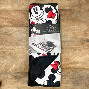NEW 2Pk Mickey & Minnie Dish Drying Mat Set
